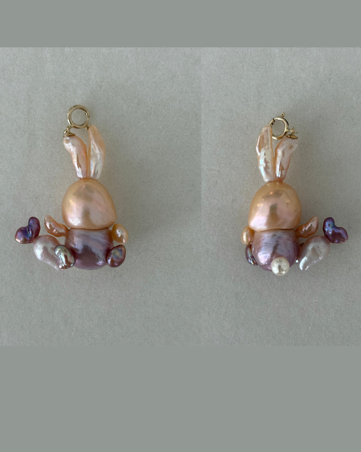 Handmade freshwater pearl bunny pendant 2