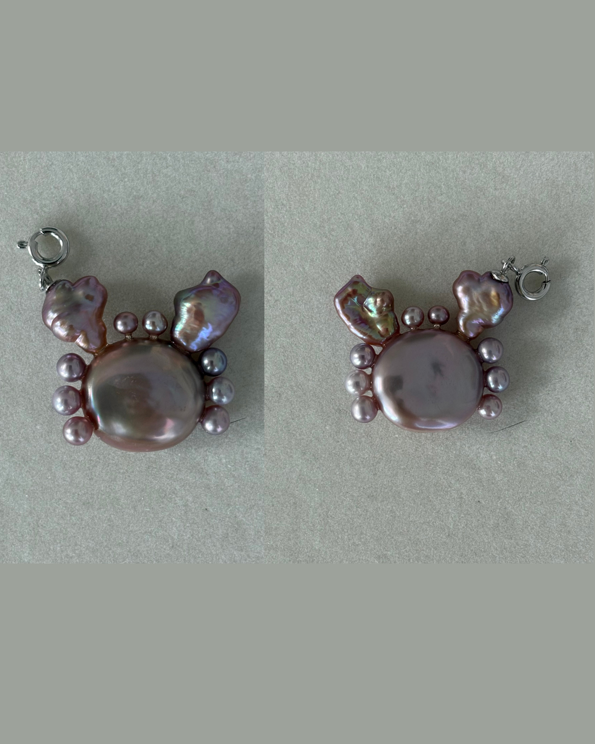 Handmade freshwater pearl crab pendant 3
