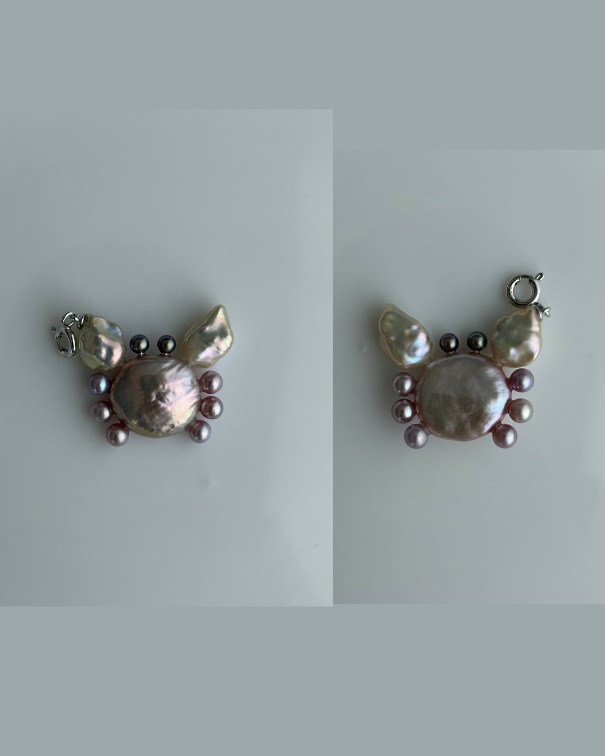 Handmade freshwater pearl crab pendant 2