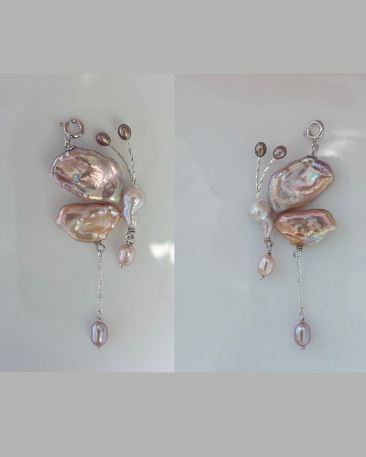 Handmade freshwater pearl butterfly pendant 3