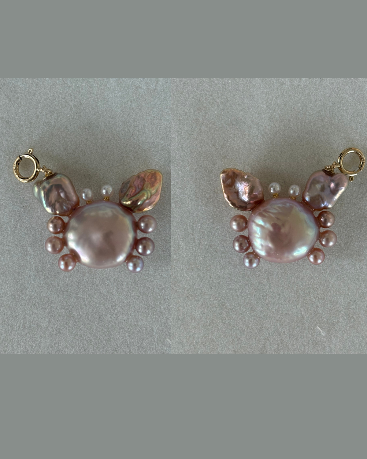 Handmade freshwater pearl crab pendant 4