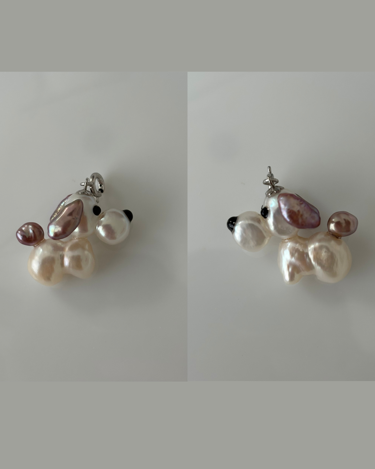 Handmade freshwater pearl dog pendant 2