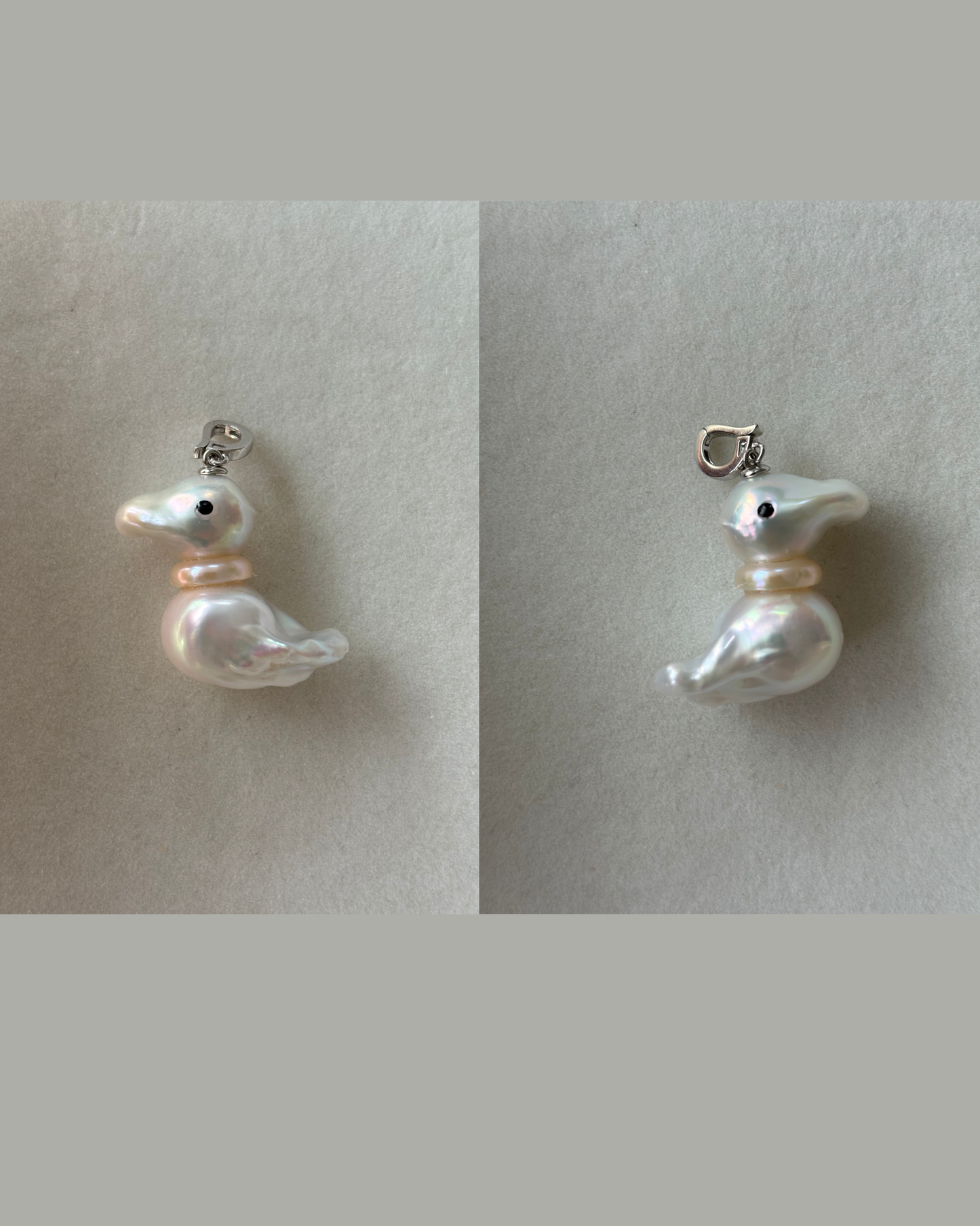 Handmade freshwater pearl duck pendant