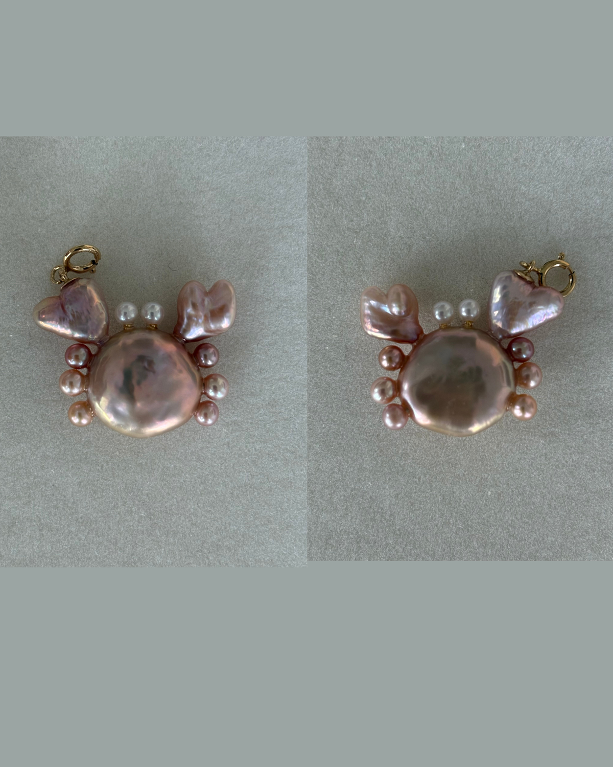 Handmade freshwater pearl crab pendant 3