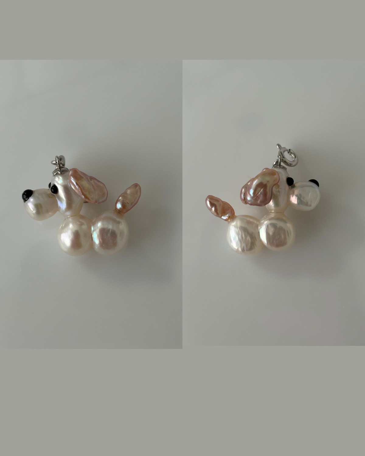 Handmade freshwater pearl dog pendant 2