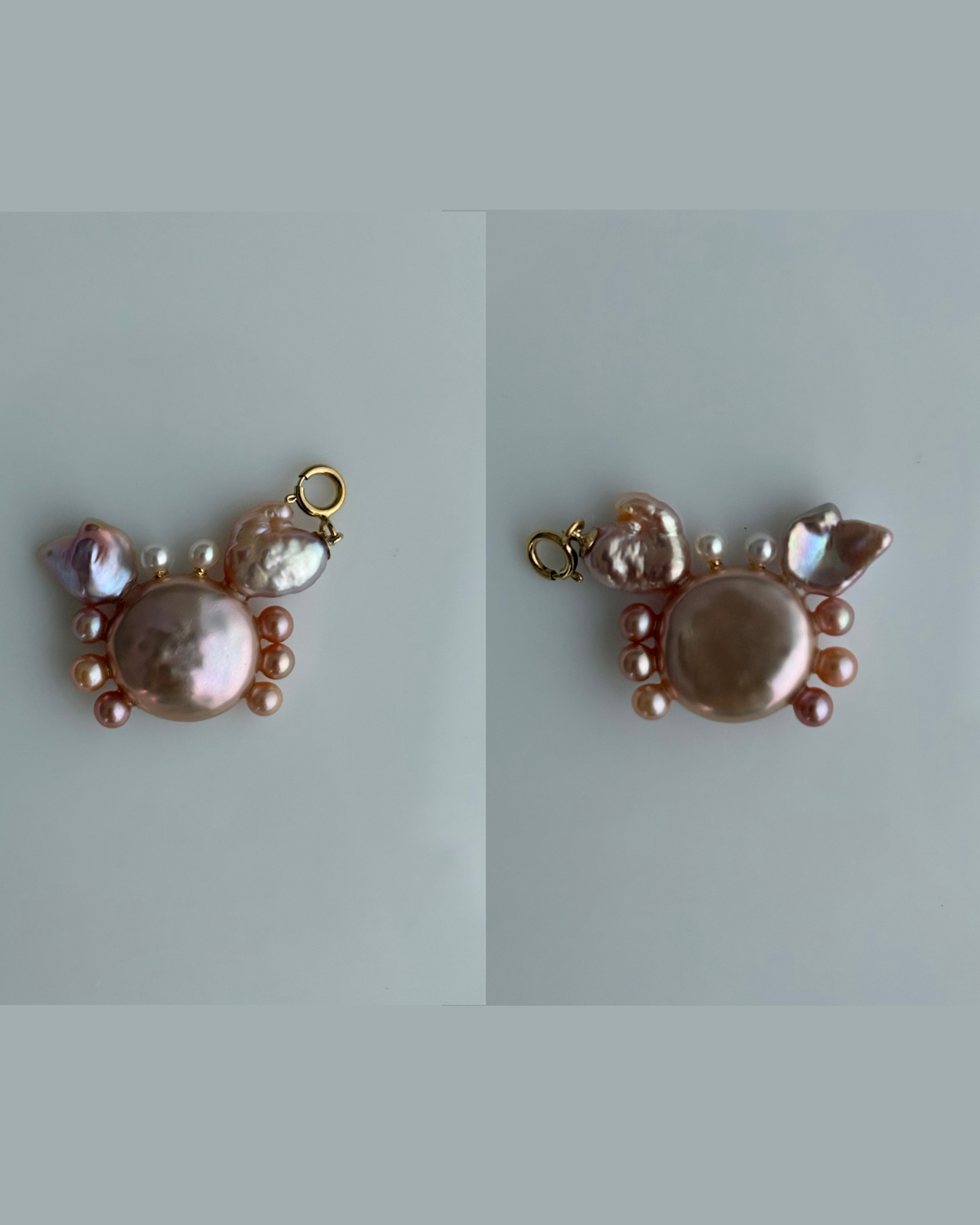 Handmade freshwater pearl crab pendant 2