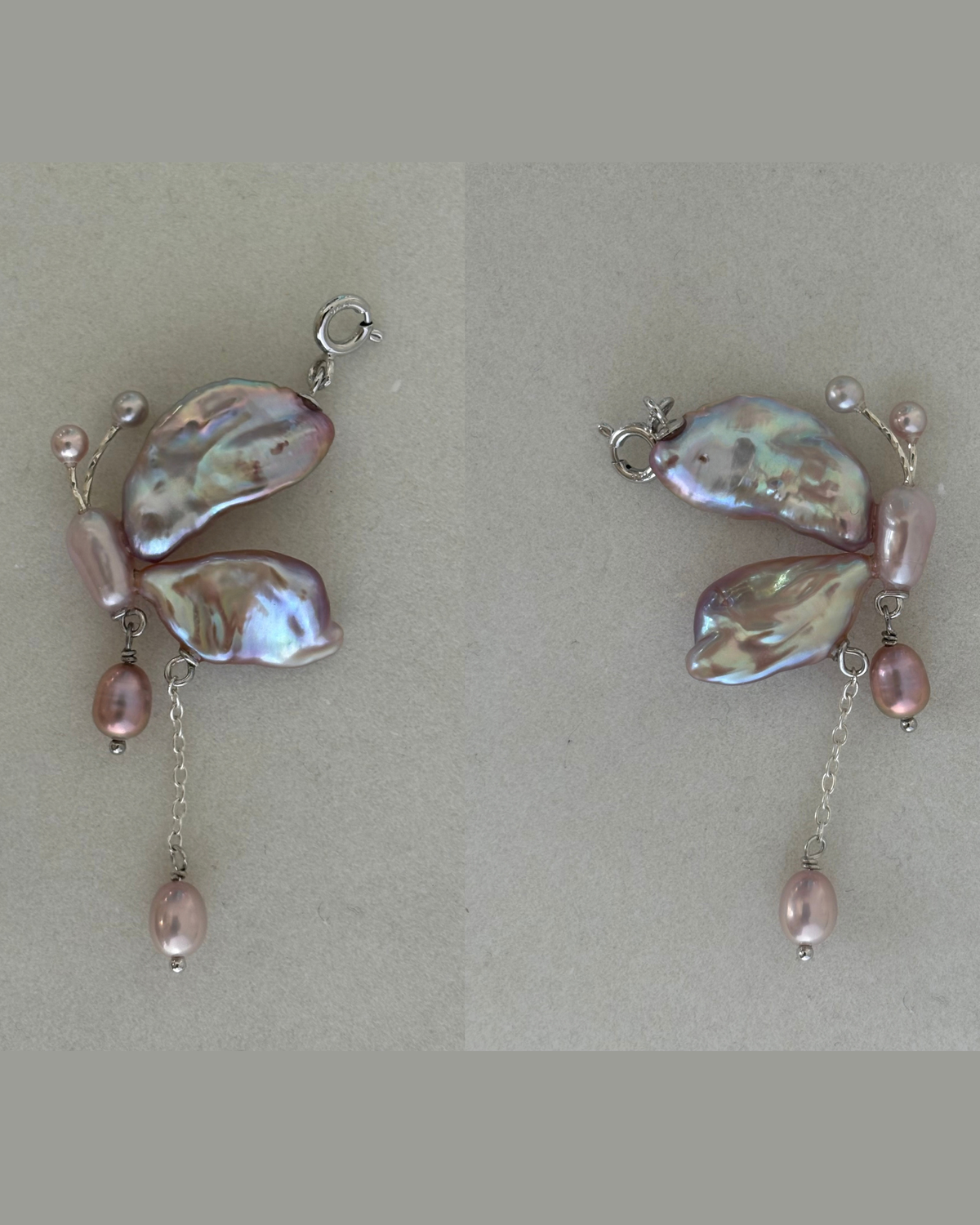Handmade freshwater pearl butterfly pendant 2