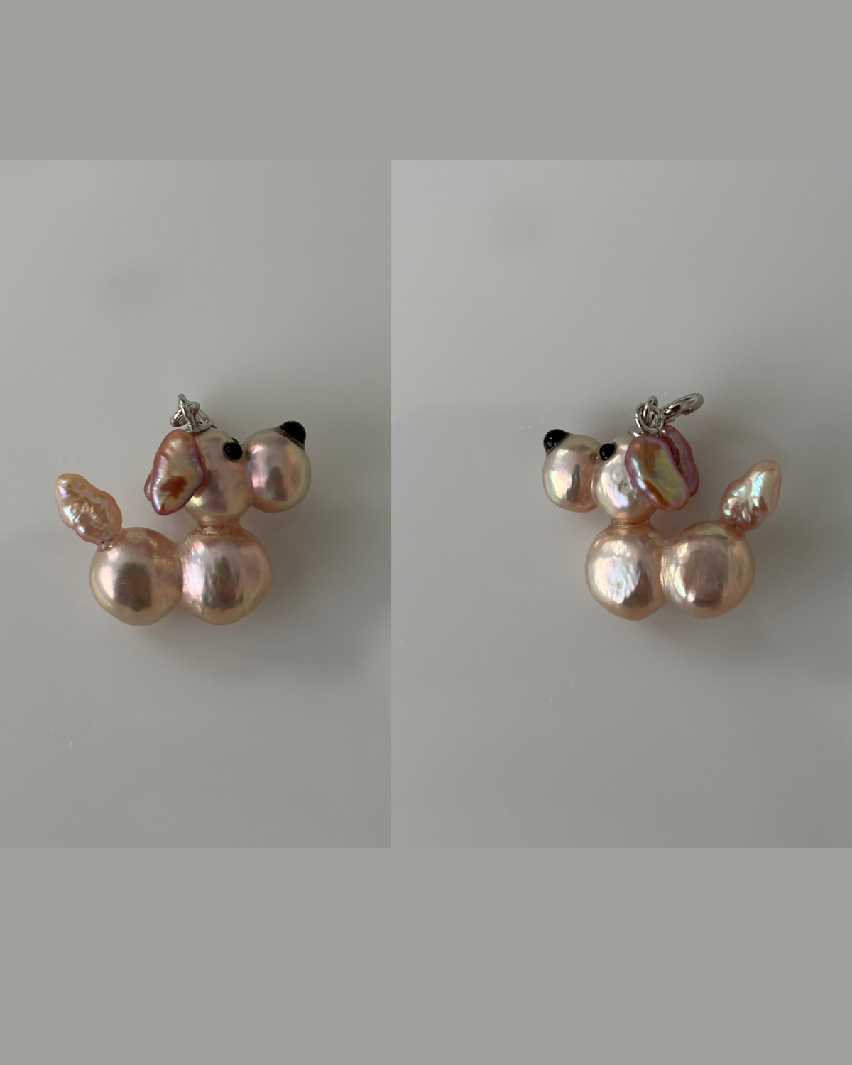 Handmade freshwater pearl dog pendant 2