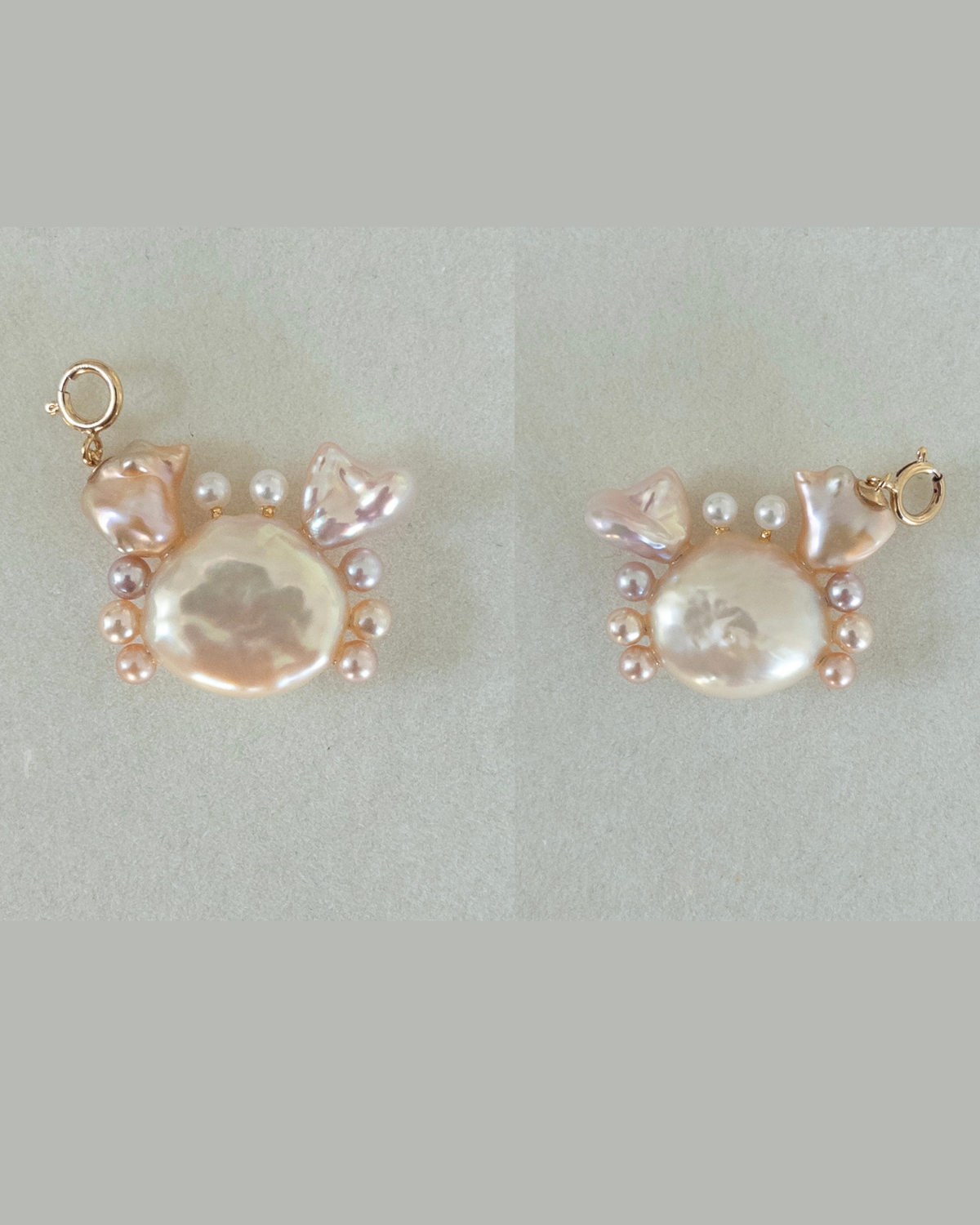 Handmade freshwater pearl crab pendant 4