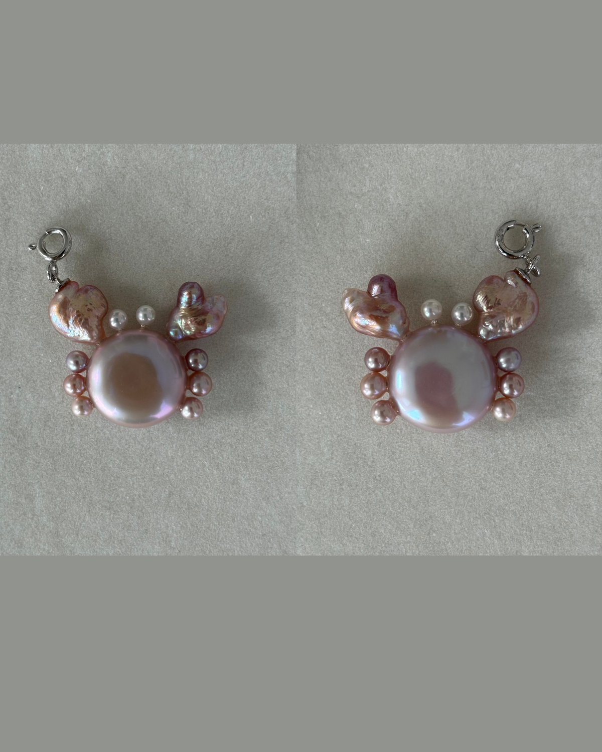 Handmade freshwater pearl crab pendant 3