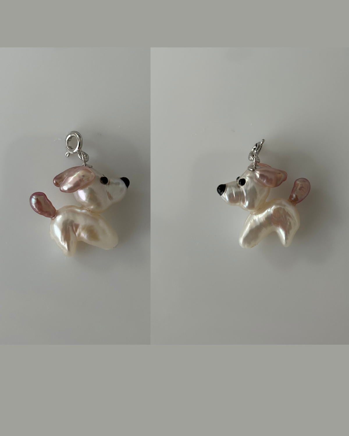 Handmade freshwater pearl dog pendant 2