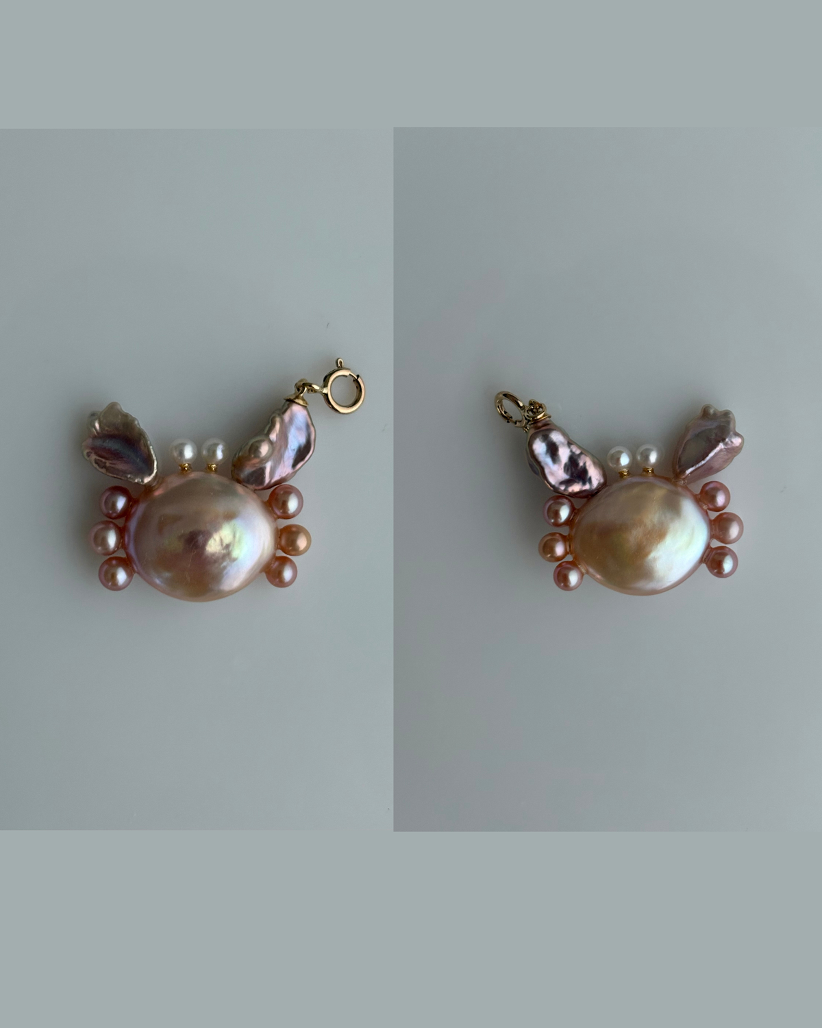 Handmade freshwater pearl crab pendant 2