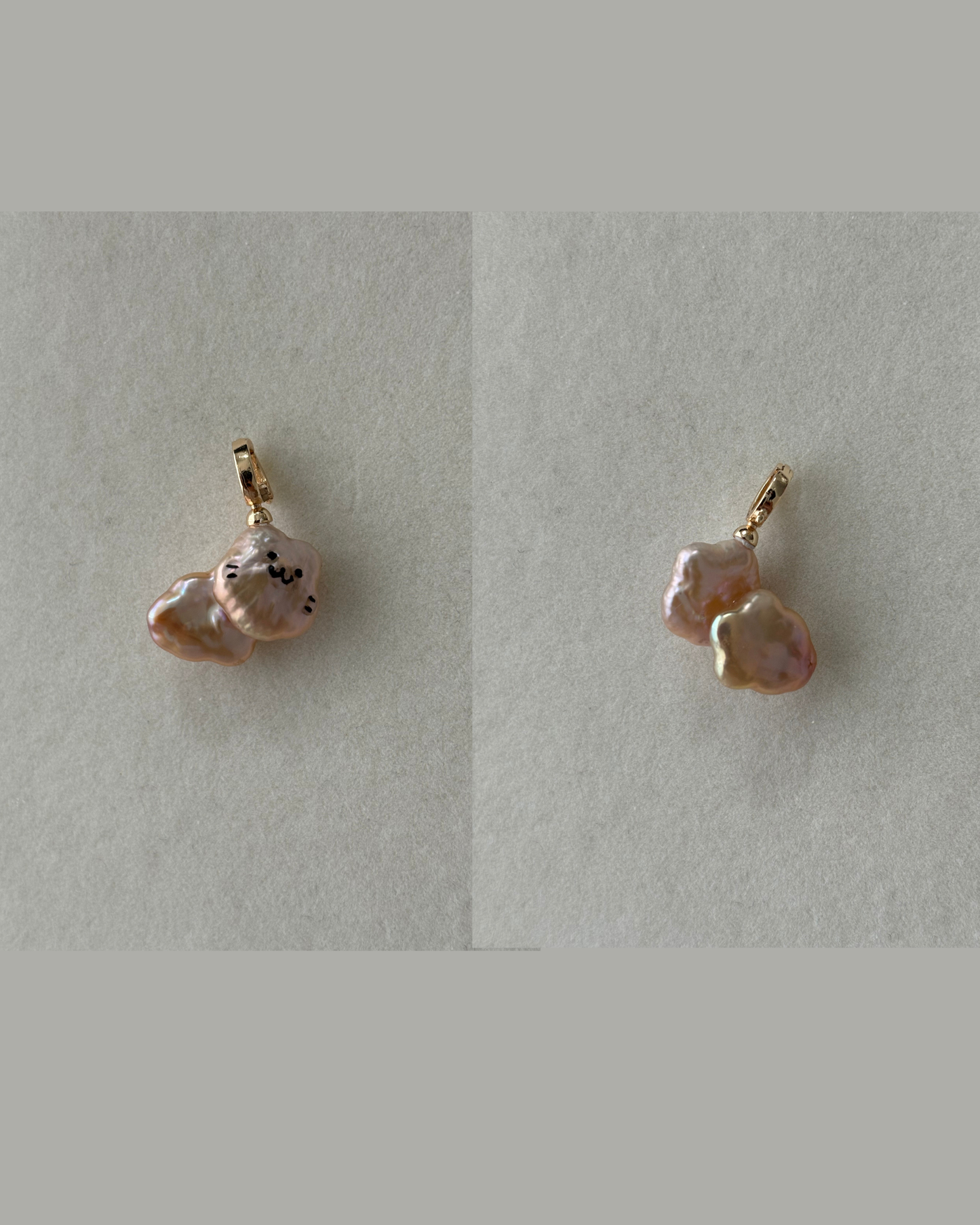 Handmade freshwater pearl cat pendant