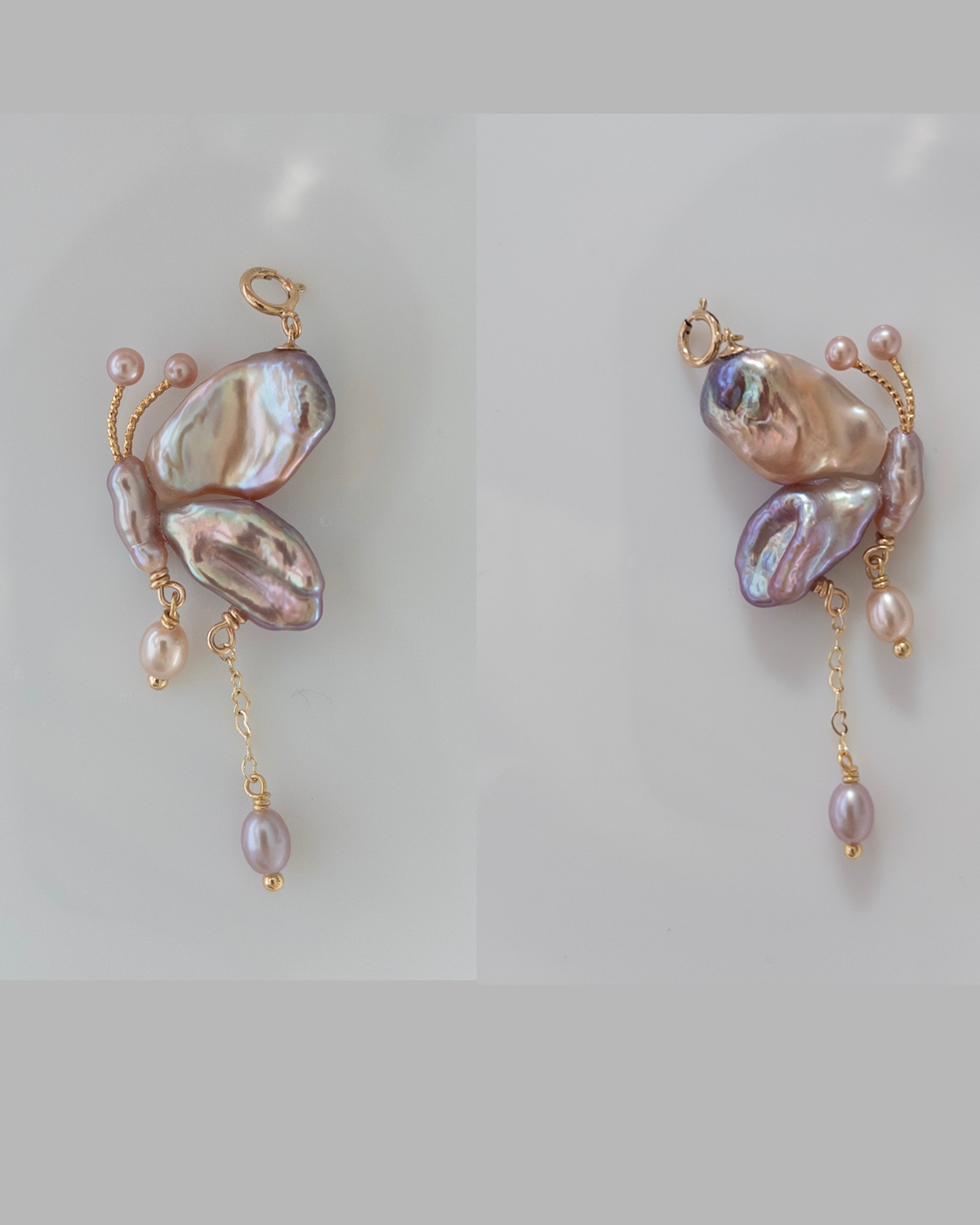 Handmade freshwater pearl butterfly pendant 3