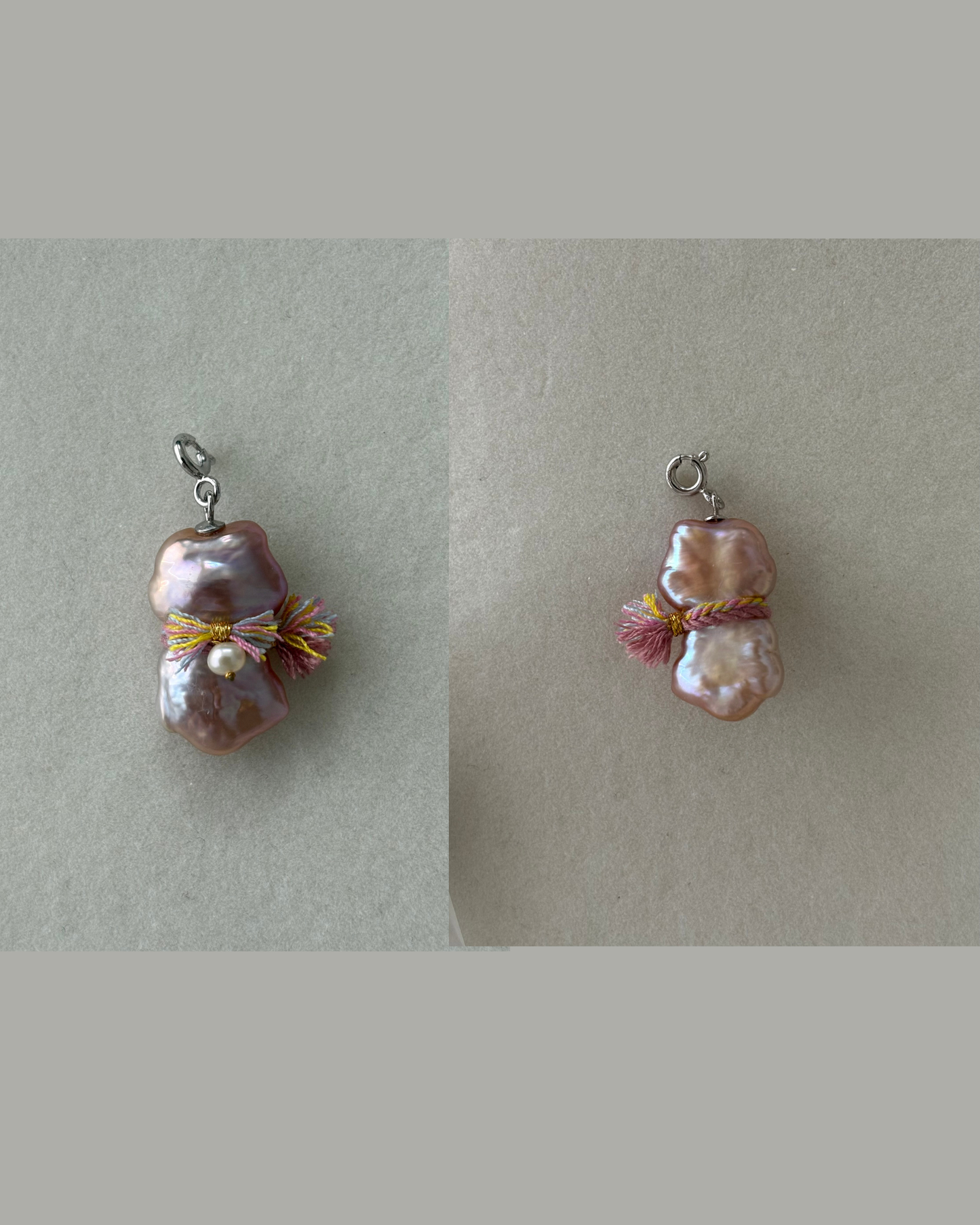 Handmade freshwater pearl cat pendant