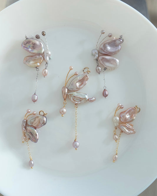 Handmade freshwater pearl butterfly pendant 3