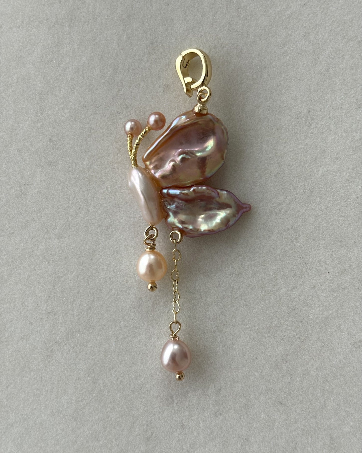 Handmade freshwater pearl butterfly pendant