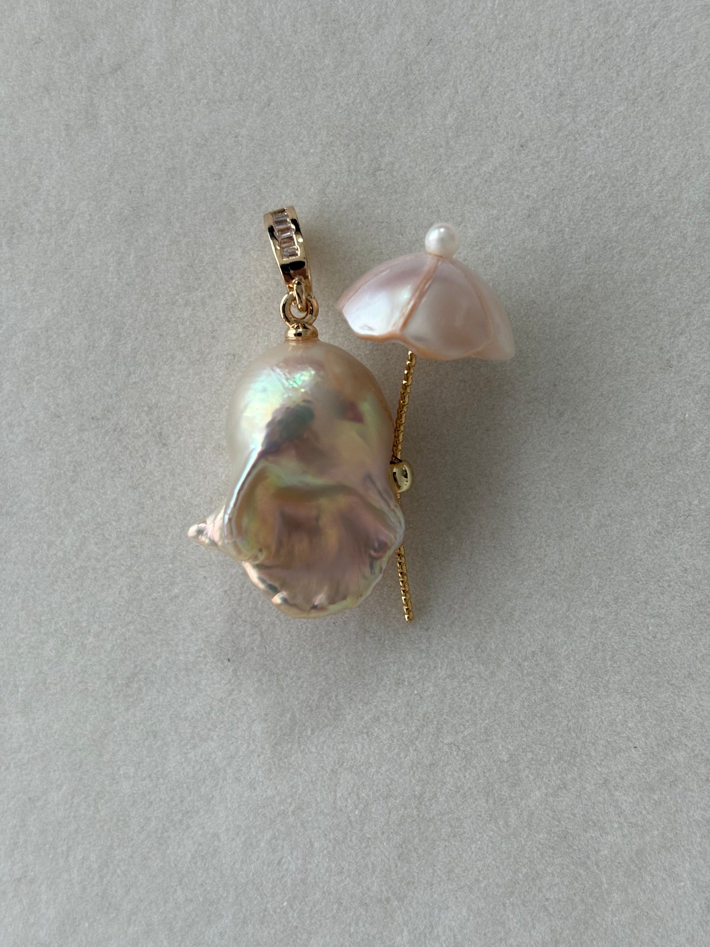 Handmade freshwater pearl ghost pendant/necklace