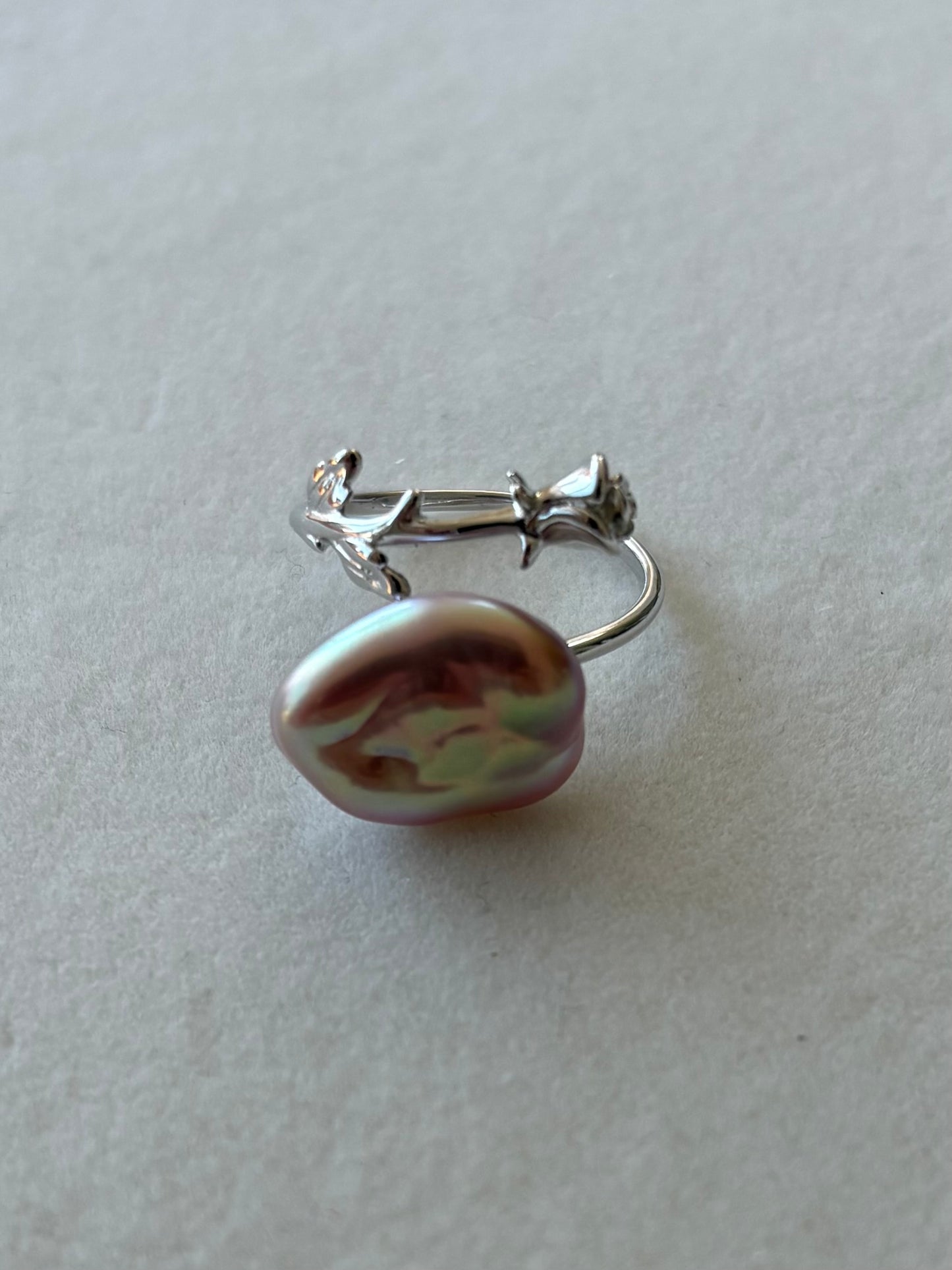 Baroque freshwater pearl rings S925 silver