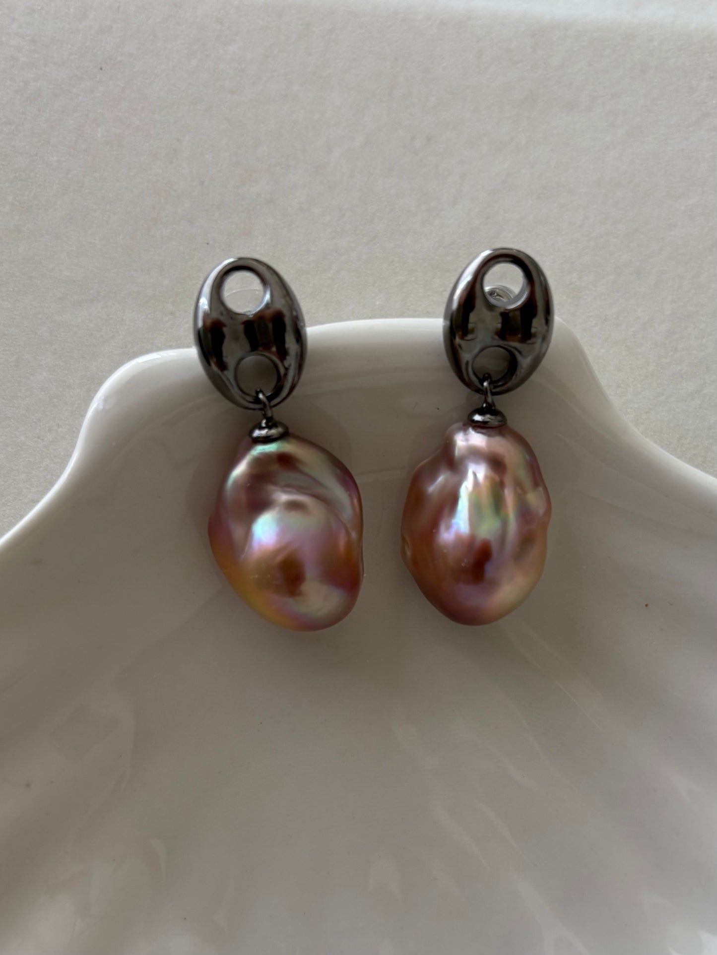 Handmade baroque freshwater pearl earrings
