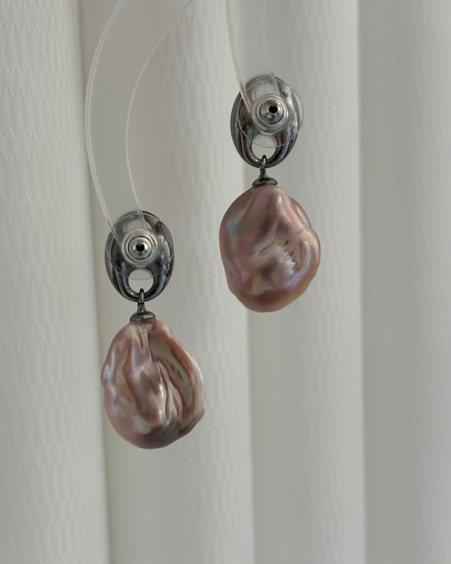 Handmade baroque freshwater pearl earrings