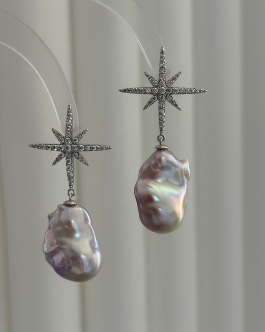 Handmade baroque freshwater pearl earrings