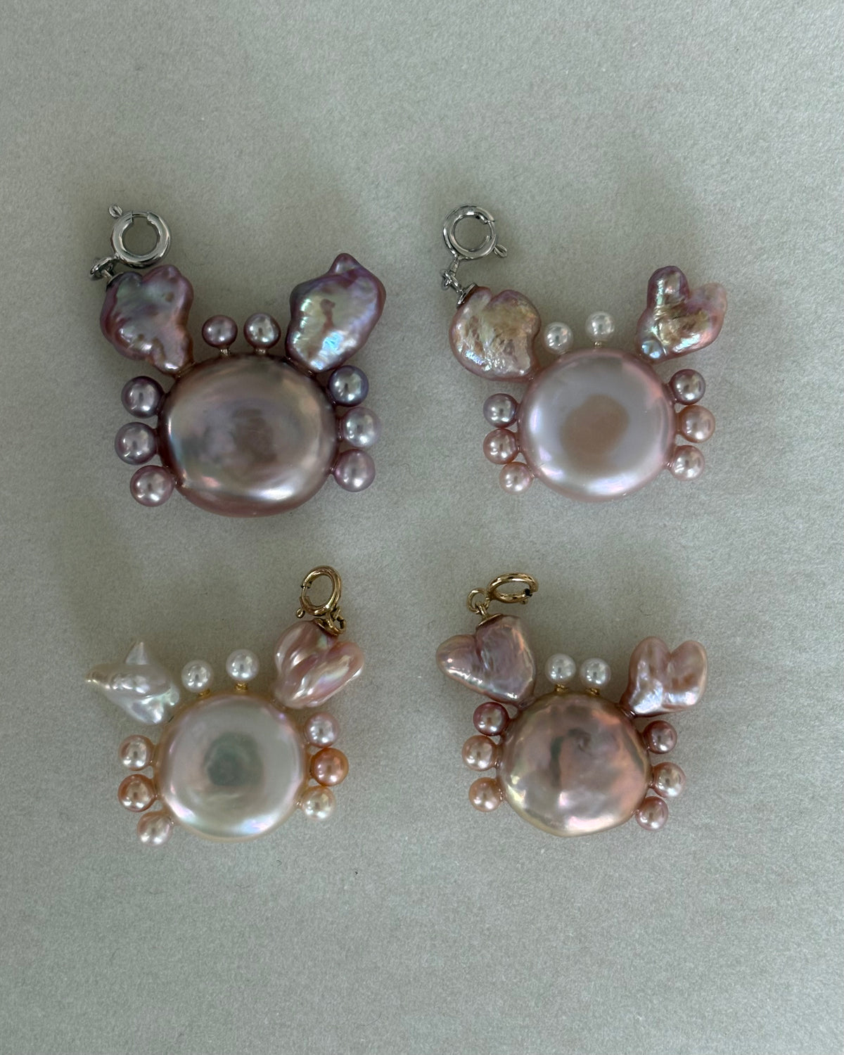Handmade freshwater pearl crab pendant 3