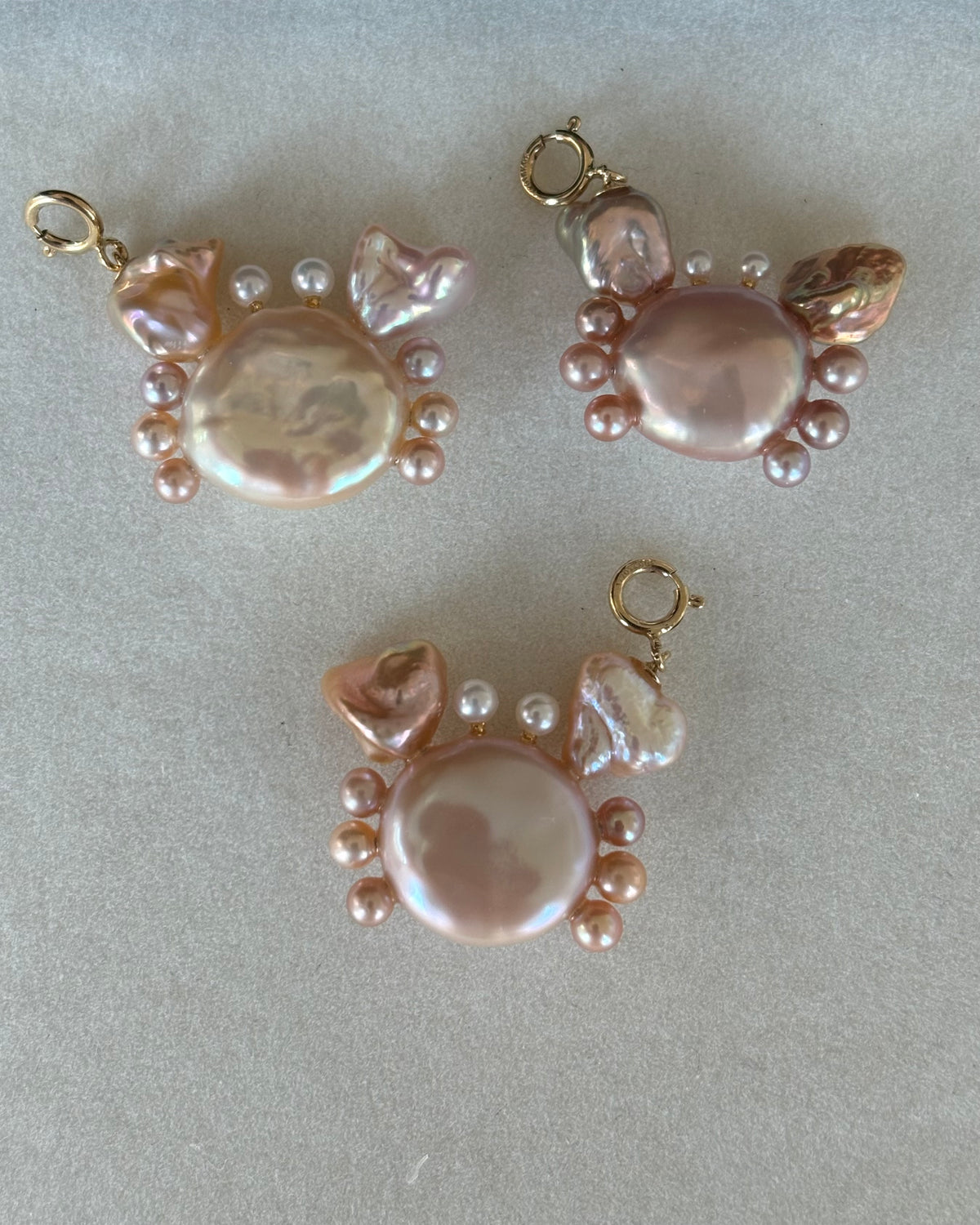 Handmade freshwater pearl crab pendant 4