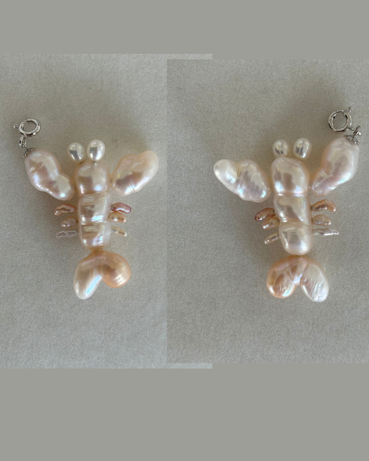 Handmade freshwater pearl lobster pendant 2