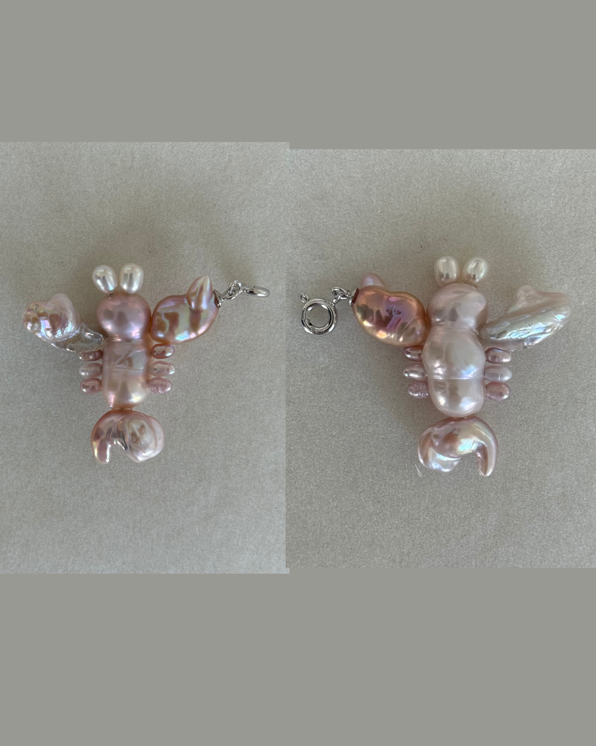 Handmade freshwater pearl lobster pendant 2