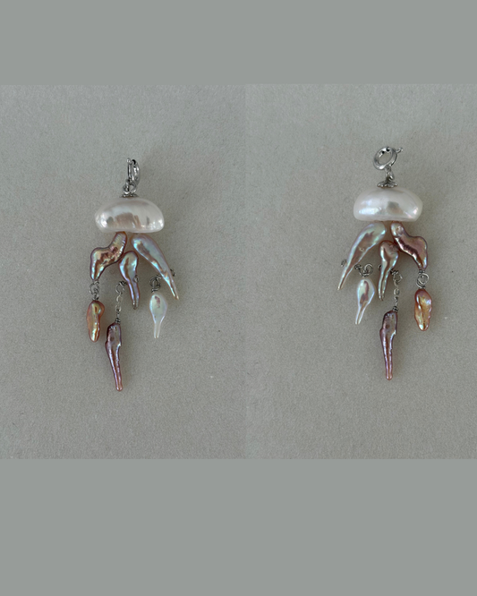 Handmade freshwater pearl Jellyfish pendant