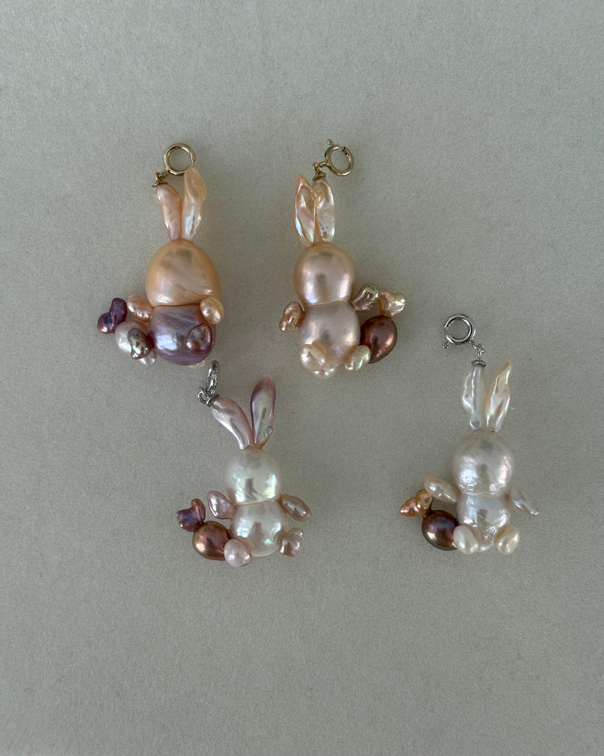 Handmade freshwater pearl bunny pendant 2